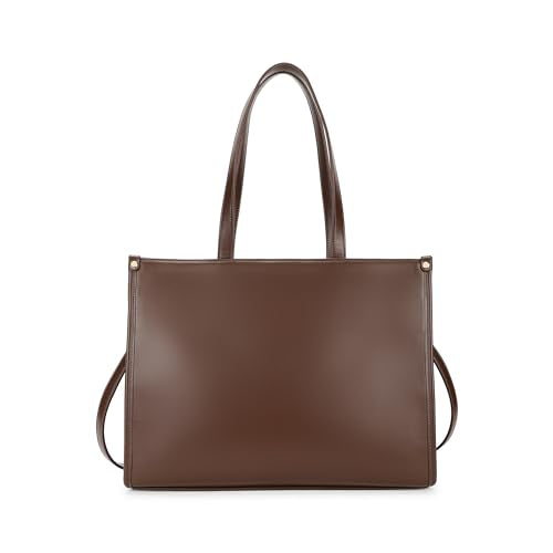 Fastrack Cocoa Weave Laptop Tote Bag for Women |Faux Leather Work Tote with Knit Front Detail | Dual Carry Handles & Detachable Adjustable Strap | Zipper Closure | 14" Laptop Sleeve & Organiser Pocket