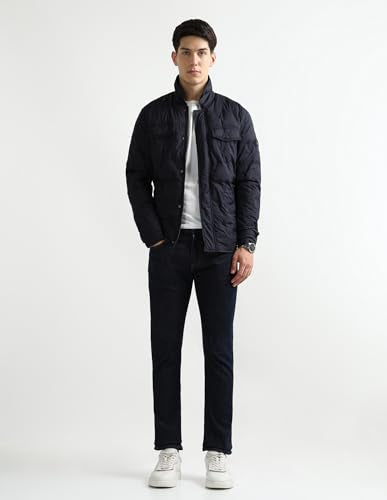 Arrow Sports Men's A-Line Coat (ASAKJK4788_Navy