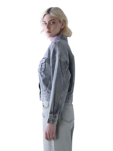 ONLY Women's Solid Regular Fit Blue Jacket