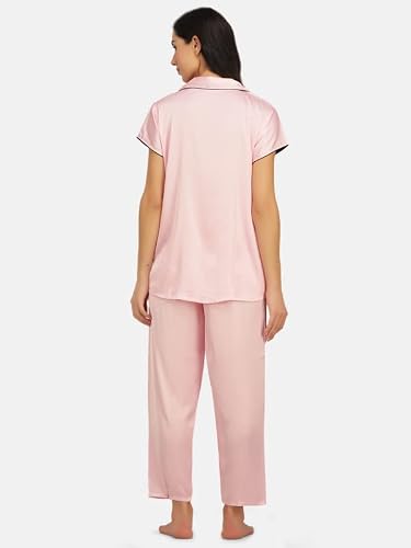 KOI SLEEPWEAR Satin Baby Pink Nightsuit for Women (XX-Large)