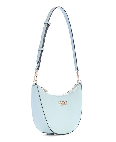 GUESS Powder Blue Textured Fedana Mini Top Zip Shoulder Bag