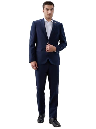 Raymond Blue Structure Pattern Men Suit