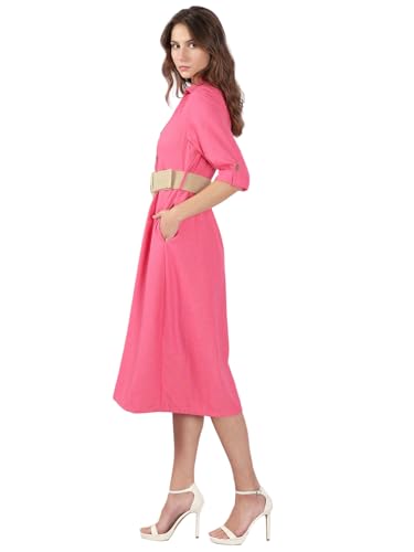 VERO MODA Women's Fit and Flare Pink Dress