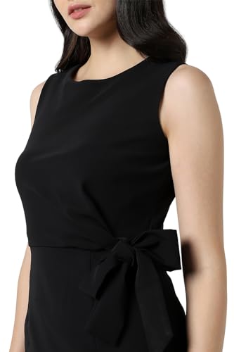 Van Heusen Women's Polyester Blend Modern Above The Knee Dress (Black)