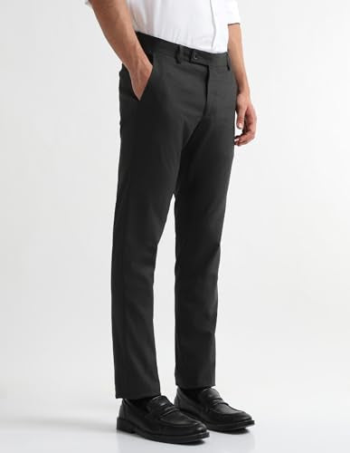 Arrow Men's Heathered Dobby Trousers (ARAKTR2130_Grey_30)