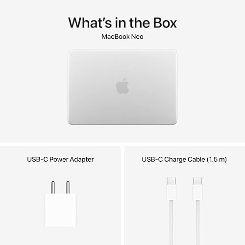 Apple 2026 MacBook Neo 13" Laptop with A18 Pro chip: Built for AI and Apple Intelligence, Liquid Retina Display, 8GB Unified Memory, 512GB SSD Storage, 1080p FaceTime HD Camera, Touch ID; Silver