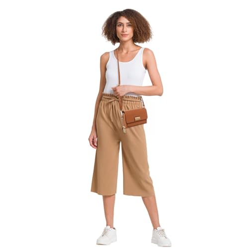 KENNETH COLE Women and Girls Stylish & Trendy Broxa Flap Over Sling Bag | Purse Handbag - Kcsl3001, Brown