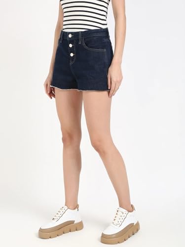 Regular Fit Solid Mid Rise Shorts