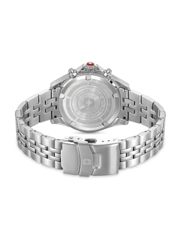 Swiss Military Hanowa Flagship Heritage Chrono | Silver Analog Dial | Chronograph Function | Date Display | Silver Stainless Steel Strap | Swiss Made Quartz Watch - SMWGI0007602