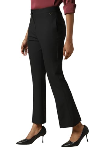 Allen Solly Women Black Solid Formal Trousers