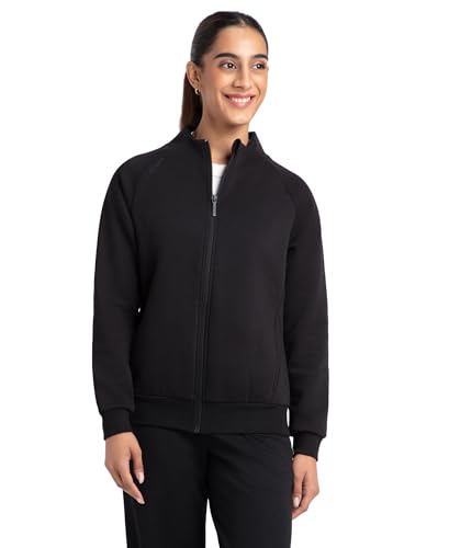 Jockey U108 Women's Super Combed Cotton Rich Fleece Fabric Full Zip High Neck Jacket with Front Pockets