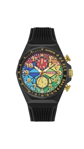 Guess D1 46 mm Rainbow Dial Multi-Function Men Watch- GW0902G3