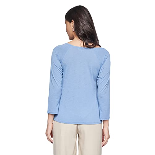 AND Women's Regular Shirt (SS22AB030TX2_Blue 16)