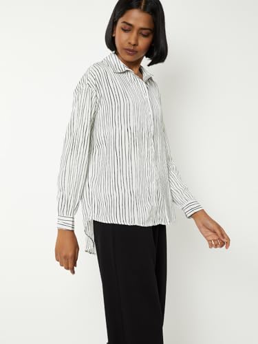 Max Women Striped Formal Shirt (Off White_XXL)
