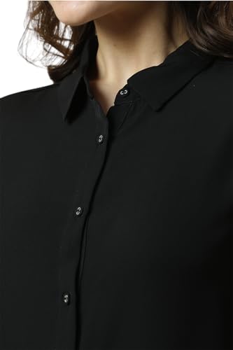 Women Black Solid Long Sleeves Shirt