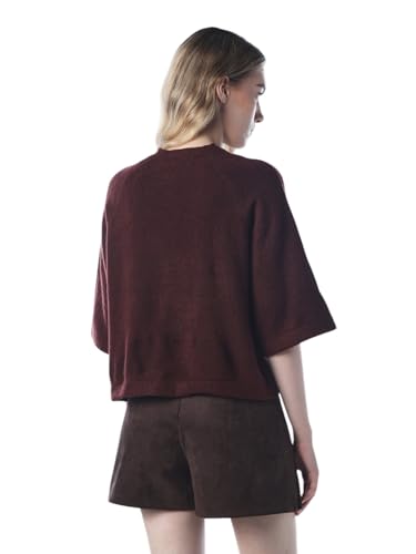 ONLY Women's Acrylic Blend Round Neck Pullover Sweater (15333199-Port Royale_Port