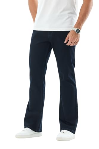 SNITCH Men Casual Jeans | Bootcut Fit with Light Fading & Smooth Texture | Durable Cotton Blend Fabric with Medium Stretch for All-Day Comfort |Navy Blue