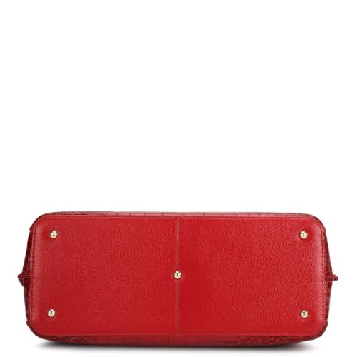 Da Milano Leather Satchel Bag for Women - Plumberry Purple (LB-00723)