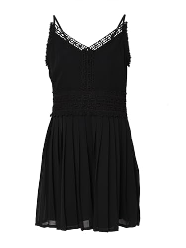 VERO MODA Women Solid Cotton Mini Black A-Line Dress
