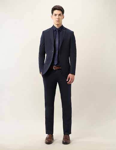 Arrow Men's Cermony Textured Tailored Fit Suit (ARAKSU5621_Navy_40)