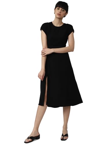 FOREVER 21 women's Polyester Classic Midi Dress (596593_Black