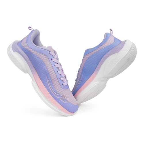 YOHO RushHour Dynamiq™ Sports Shoes for Women |Cushioned Insole, Stylish, Casual & Sneakers for Ladies | Lightweight, Anti-Skid Shoe for Gym, Walking & Running-1800 | Light Blue - UK 6