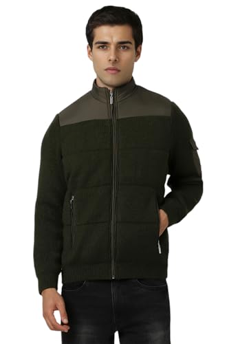 Van Heusen Men's A-Line Coat (VSJKUBOFT70620_Olive