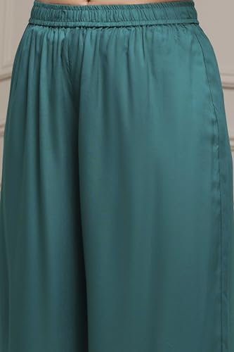Biba Women's Polyester Kurta Set (SKDVRNSI30839AW25EMGR_Emarlend Green