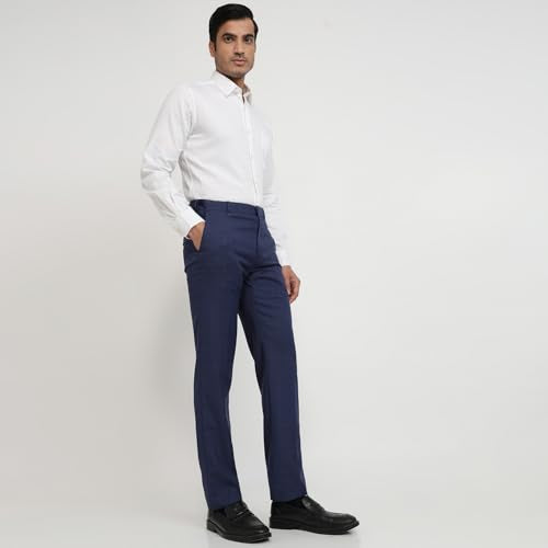 Raymond Contemporary Fit Dark Blue Trouser for Men