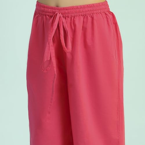 Biba Girl's Cotton Kurta Set (KWPLMP6436SS25CRM_Cream