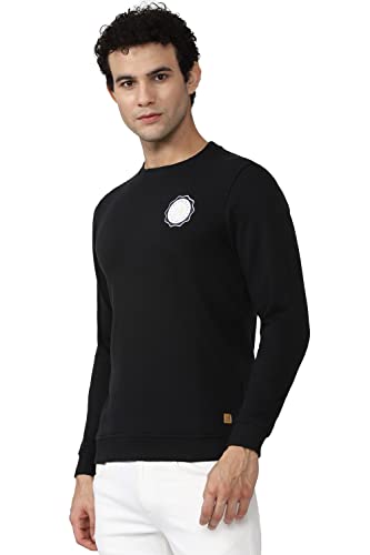 Van Heusen Academy Men's Polycotton Crew Neck Sweatshirt (VASTBSLFC73705_Black_M)