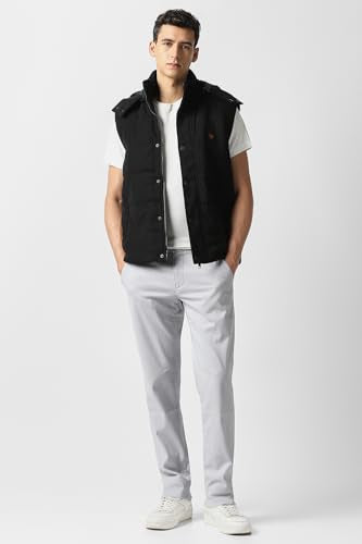 Men Black Solid Casual Jacket