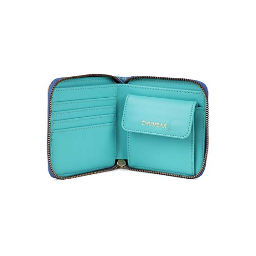 Chumbak Women’s Wallet – Paisley Llama Collection, Vegan Leather Square Mini Wallet with Zipper Closure, Card Holder, Currency Slots – Multicolor Purse