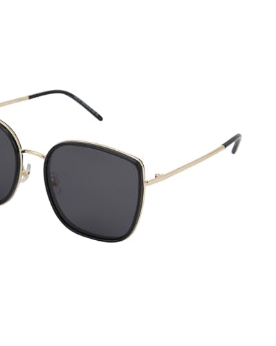 Carlton London Black with Gold Toned and Black Polarised Lens Oversized Sunglass for womens