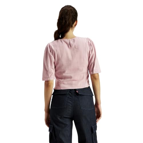 Women's Solid Light-Pink Round Neck Top
