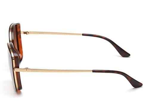 IDEE 100% UV protected sunglasses for Women | Size- Large | Shape- Butterfly | Model- IDS2813C2SG (Gold)