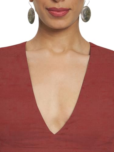 Thevasa Women's Dupion Raw Silk Divine Depth Blouse