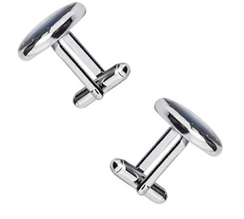 YouBella Jewellery Silver Plated Watch Style Formal Cuff Links Cufflinks Set for Men
