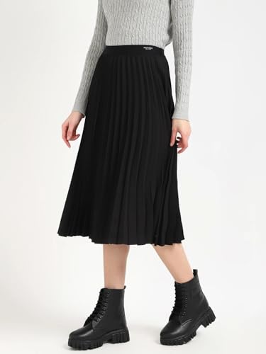 Regular Fit Solid High Rise Skirt