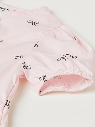 Max Girls Printed Bow Applique Top (Pink_2-3 Y)