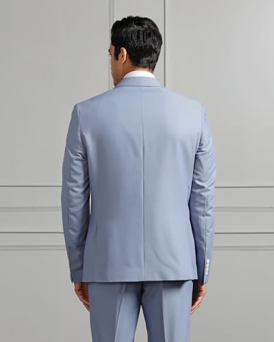 blackberrys 3 Piece Slim FIT Solid Suits Light Blue