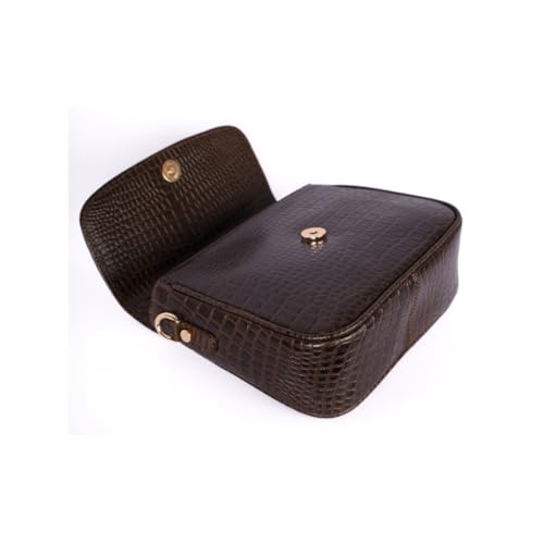 Firme Croco Women's Leather Sling Bag | Sling Bag for Women | Lightweight | Black (M Green)