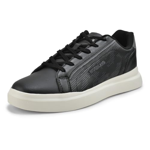 Woodland Men's Black PU Sneakers-9 UK (43EURO) (OSNK 4990023)