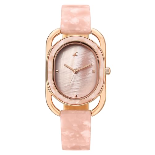 Fastrack Younique 3.0 Quartz Pink Oval Dial Women's Watch | Analog Display Watch | Watches for Women | Watches for Women Analog - 68051KD02