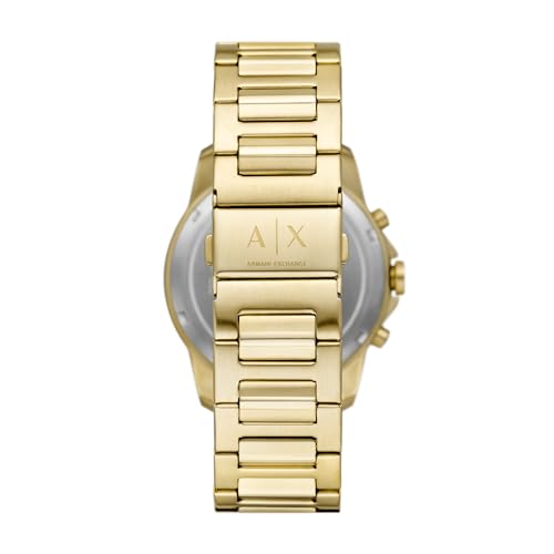 Armani Exchange Stainless Steel Analog Blue Dial Men's Watch-Ax7151Set, Band Color:Gold