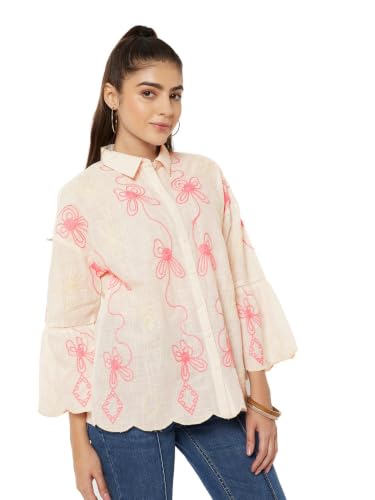 Max Women Embroidered Tunic (Off White_S)