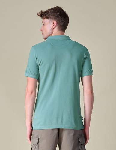 U.S. Polo Assn. Denim Co. Men's Solid Slim Fit Polo Shirt (UDTSHOE0261_Light Green_M)