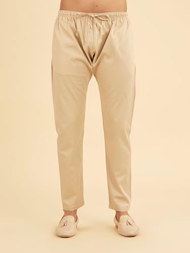 Manyavar Men's Art Silk Sequined Placket Printed Festive Kurta Set (Light Mid Green,L)