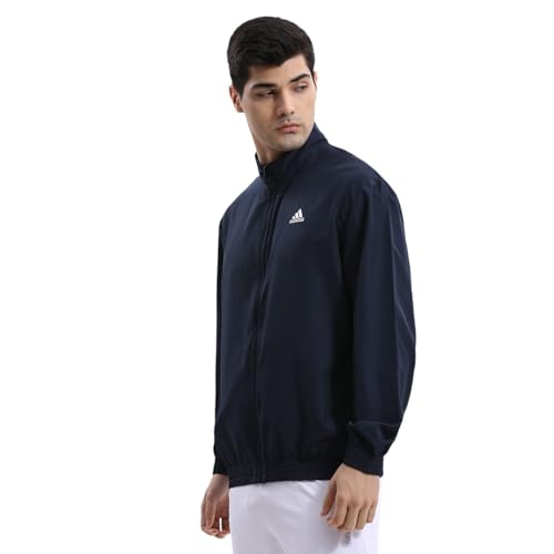 Adidas Men's Corp Wv Ttop Sports Jacket - Navy Durable, Lightweight, Breathable Sportswear Track Jacket for Gym, Running, Fitness, Casual Activewear for All-Season