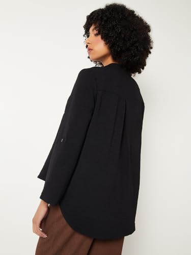 Women Textured Blouse (Black_L)